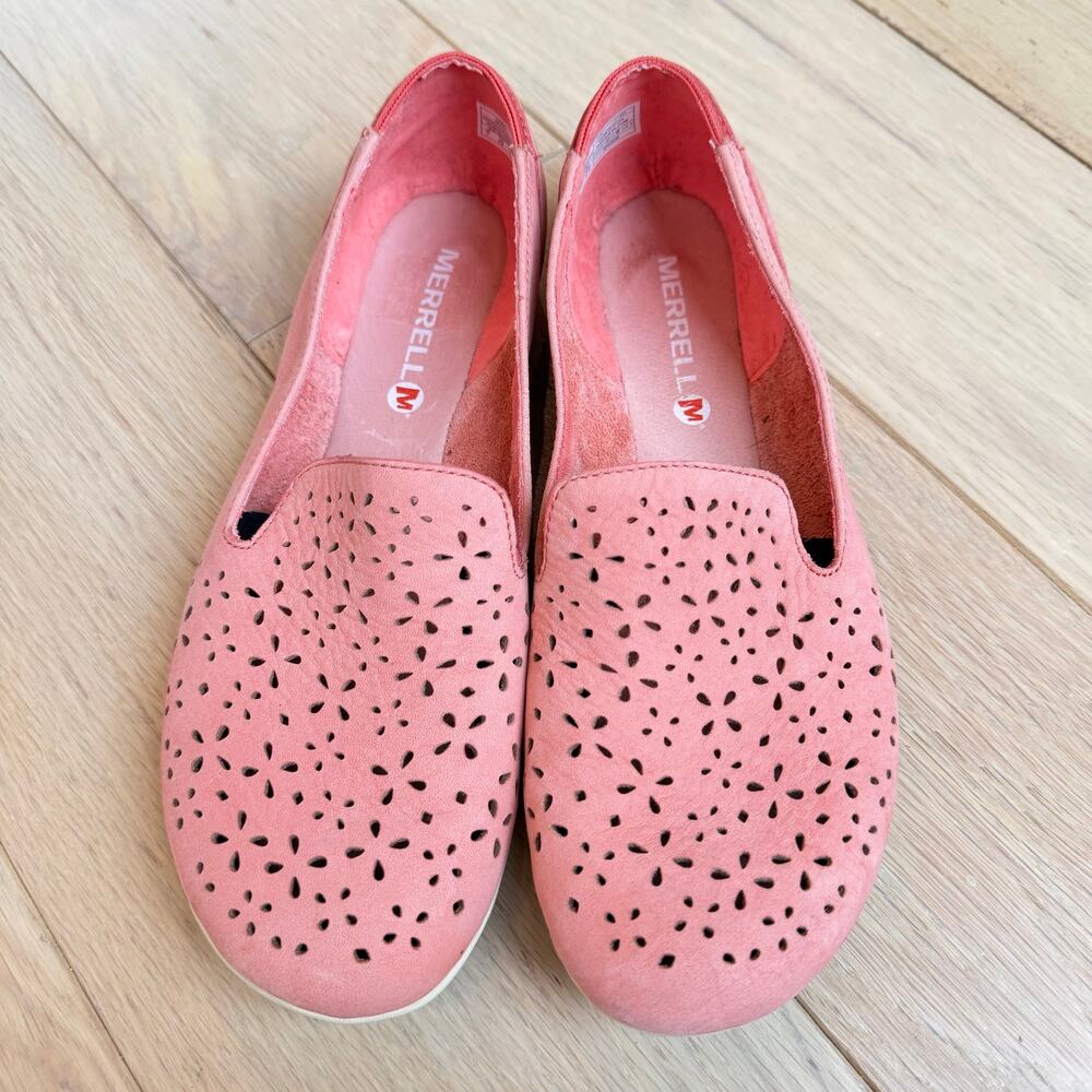 Merrell Mimix Daze Pink Nubuck Slip‑On Flats Stain‑Resistant Women’s Size 7